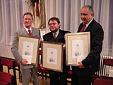A díjazottak (balról jobbra): Janzsó Antal, Czupi Gyula, Papp Péter